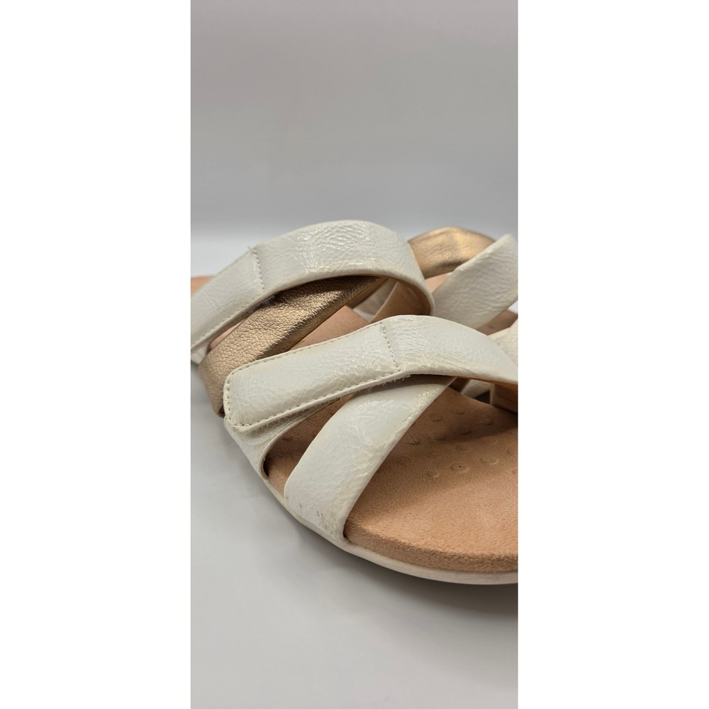 Vionic Hadlie Women's Sandals 8 White Gold Patent Leather Orthotic Slide Comfort - Picture 11 of 13